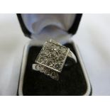 18ct white gold and diamond ring, approx total weight 6.8g