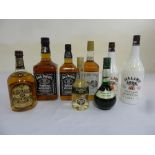 A quantity of alcohol to include Chivas Regal, Jack Daniels, Southern Comfort and Malibu (8)