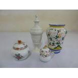 Quantity of porcelain to include a Herend dish and cover, a Capodimonte vase and an Italian vase