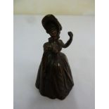 Bronze Victorian novelty bell in the form of a Victorian lady