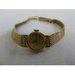 Rolex 9ct gold ladies wristwatch with integral bracelet, approx weight 16.5g