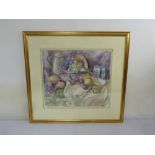 Emmett framed and glazed watercolour still life, signed bottom right, 48.5 x 55.5cm