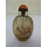 Chinese 20th century reverse painted snuff bottle