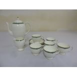 Wedgwood Jade coffee set to include coffee pot, milk jug, cups and saucers (14)