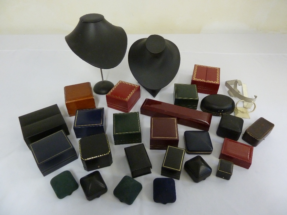 A quantity of jewellers display stands, jewellery boxes and watch boxes (27)