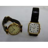 Must de Cartier silver gilt ladies wristwatch and a Tissot ladies wristwatch