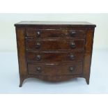 A mahogany four drawer apprentice piece chest of drawers A/F