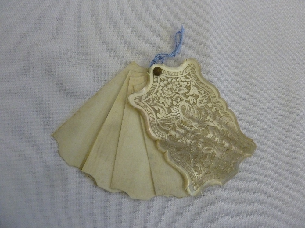 An early 20th century mother of pearl and ivory aide de memoire A/F