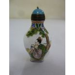 Chinese 19th century enamel snuff bottle decorated with figures