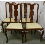 Four mahogany upholstered dining chairs