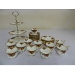 Royal Albert Old Country Roses teaset to include cups, saucers, plates and a three tier cake