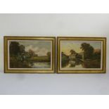 Fred Chollacombe two oils on canvas of country scenes, signed bottom left, 29.5 x 45cm
