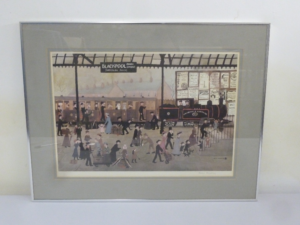 Helen Bradley a signed lithograph of Blackpool Station, 39.5 x 56.5cm