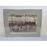 Helen Bradley a signed lithograph of Blackpool Station, 39.5 x 56.5cm
