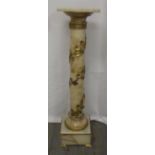 Marble columnular plant stand with applied ormolu mounts and trailing vine A/F