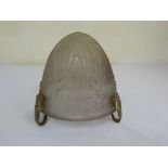 Art Deco frosted glass and brass lamp shade, stamped France 1031