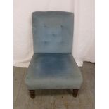 Edwardian upholstered nursing chair on four turned legs