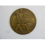 William Donnachie WWI bronze death plaque