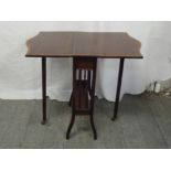 Edwardian mahogany drop flap tea table