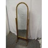 A French style early 20th century arched top cheval mirror