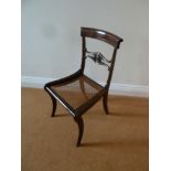 Oak hall chair with caned seat