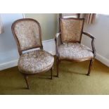 Two mahogany upholstered occasional chairs