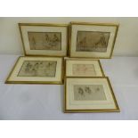 Five Russell Flint framed and glazed prints