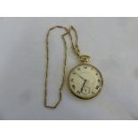 14ct open faced pocket watch and chain