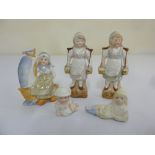 A quantity of 19th century bisque figurines of children (5)