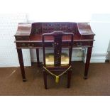 Carlton house desk in the Chinoiserie lacquered style, on four tapering rectangular legs and a