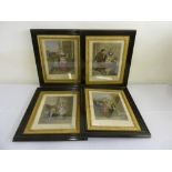 Four framed and glazed Victorian coloured engravings of the Cries of London, 36.5 x 29cm