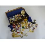 A quantity of Masonic medals and jewels in a Masonic style case