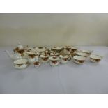 Royal Albert Old Country Roses part dinner service, six place setting to include plates, bowls,