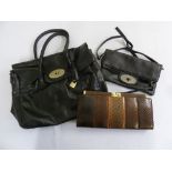 Three ladies leather fashion handbags