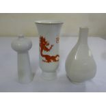 Two Meissen 20th century vases and a KPM Berlin vase