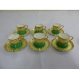 Aynsley pattern 163 demitasse coffee set to include six cups and saucers