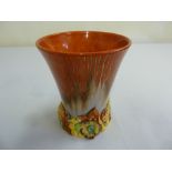 Clarice Cliff Bizarre vase orange ground, marks to the base, A/F