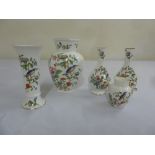 A quantity of Aynsley porcelain vases Pembroke design (5)