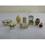 Seven miniature covered porcelain boxes to include Limoges