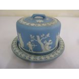 Wedgwood Blue Jasperware cheese board and cover