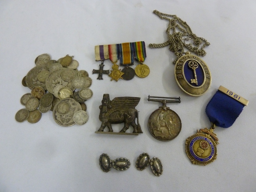 A quantity of military and Masonic medals and coins