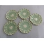 Five Crown Derby pate sur pate Pershore pattern plates