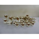 Royal Albert Old Country Roses dinner service to include plates, bowls, teapot, coffee pot, cups and