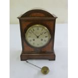 Payne and Co. Edwardian inlaid bracket clock rectangular with arched top, two train movement,
