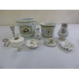 A quantity of Havilland Limoges porcelain to include vases, a cash pot and a Ralph Lauren box