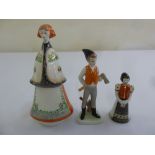 Three Hungarian porcelain figurines in traditional costume