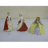 Two Royal Doulton figurine, Bess and Ermine coat and another by Thorley Bone China