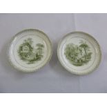 A pair of Victorian porcelain decorative plates