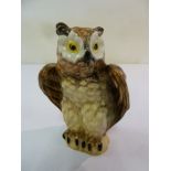 Goldscheider figurine of an owl, marks to the base, 15.5cm (h)