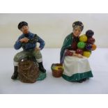 Royal Doulton figurines, The Lobster Man HN2317 and The Old Balloon Seller HN1315